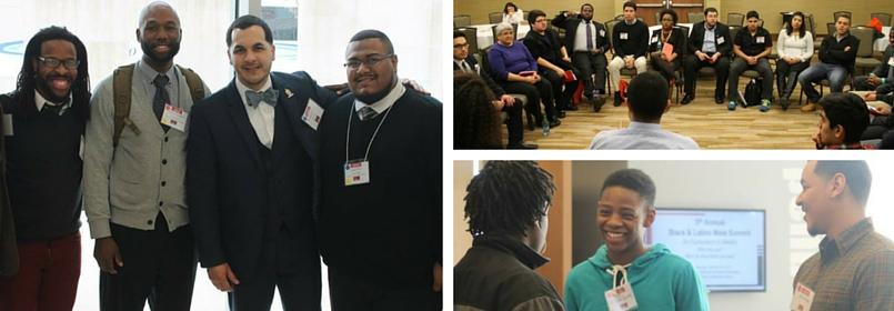Collage of three photos featuring groups of participants at the 2016 BLMS.
